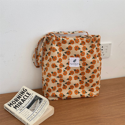 Retro velvetist naiste õlakott, suur mahutavus, üliõpilaste tüdrukute vabaaja kandekott Käekotid, lilleline leopard, naiste ostukotid