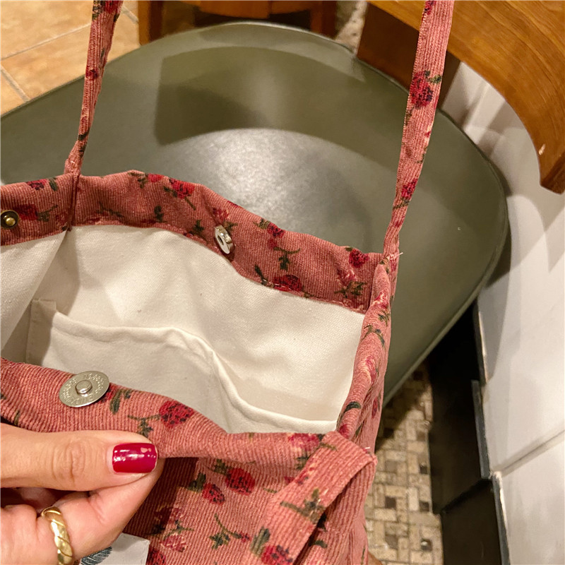 Retro velvetist naiste õlakott, suur mahutavus, üliõpilaste tüdrukute vabaaja kandekott Käekotid, lilleline leopard, naiste ostukotid
