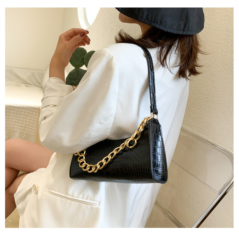Moodsad krokodillimustriga naiste käekotid Väikesed PU-nahast ristkehaga kotid Ketidisaineri naiste reisikotid üle õla 20#