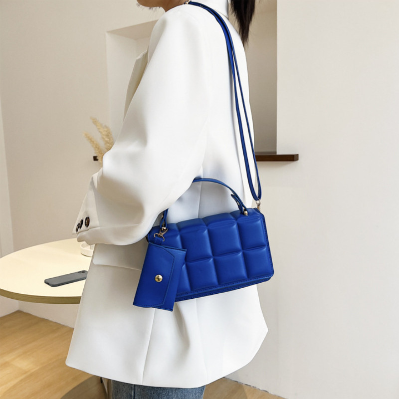 Geantă de mână mică, verde, de designer, din piele galbenă, de umăr, cu mâner, geantă albastră pentru femei, nou 2022