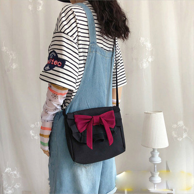 Lolita modna mašna ženska torba na rame platnena retro ležerna torba JK djevojka torba preko ramena torba za kupovinu