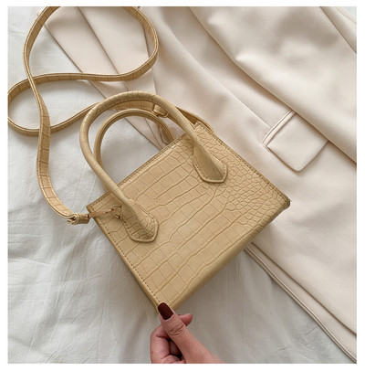 Suvine Crossbody kott naistele Väikese krokodillimustriga ühevärviline PU-nahast õlakäekott Naistele Lihtsad kandikud 20#8