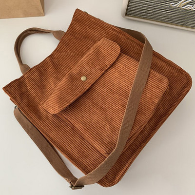 Velvetist õlakott Naiste vanaaegne ostukotid Tõmblukuga Õpilasraamatukott Suure mahutavusega käekotid Välistaskuga vabaajakott