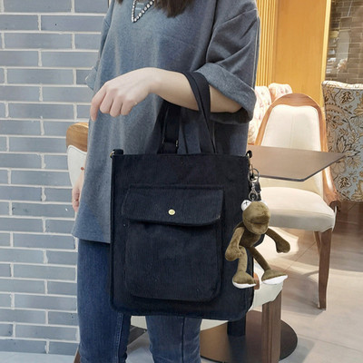 Velvetist õlakott Naiste vanaaegne ostukotid Tõmblukuga Õpilasraamatukott Suure mahutavusega käekotid Välistaskuga vabaajakott