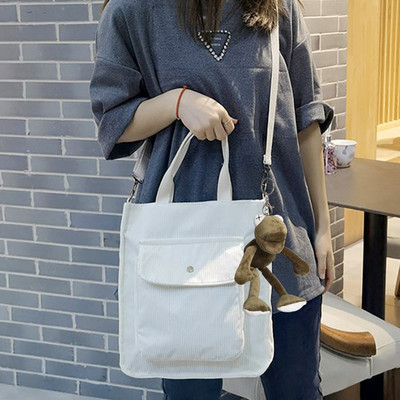 Velvetist õlakott Naiste vanaaegne ostukotid Tõmblukuga Õpilasraamatukott Suure mahutavusega käekotid Välistaskuga vabaajakott