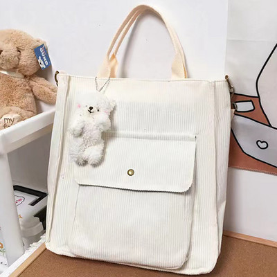 Velvetist õlakott Naiste vanaaegne ostukotid Tõmblukuga Õpilasraamatukott Suure mahutavusega käekotid Välistaskuga vabaajakott