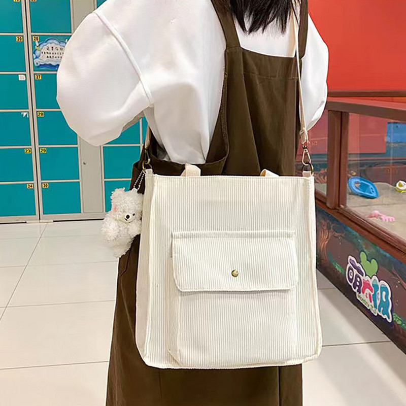 Velvetist õlakott Naiste vanaaegne ostukotid Tõmblukuga Õpilasraamatukott Suure mahutavusega käekotid Välistaskuga vabaajakott