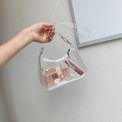 Mood Vintage naiste želee ühevärviline selge kaenlaaluse kott vabaaja naiste hulkur käekotid rahakott Mood mobiiltelefoni õlakott