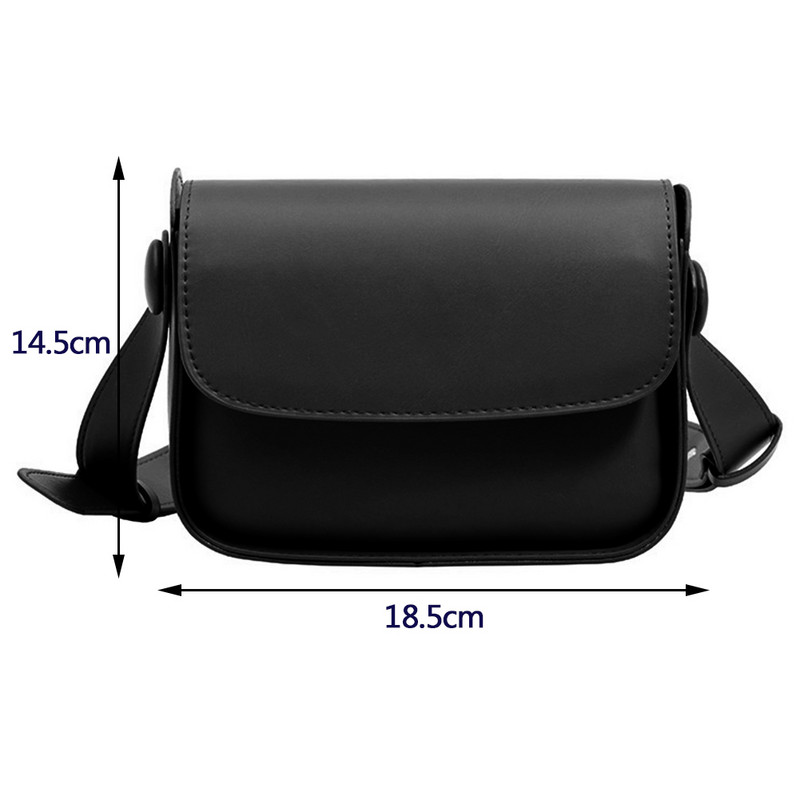 Genți Messenger pentru femei Geantă de mână mică, pătrată, din piele, de culoare solidă, cu buzunar cu clapetă
