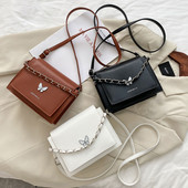 Genți de umăr de lux pentru femei, geantă fluture cu lanț, genți de mână retro pătrate pentru femei, poșete mici de seară