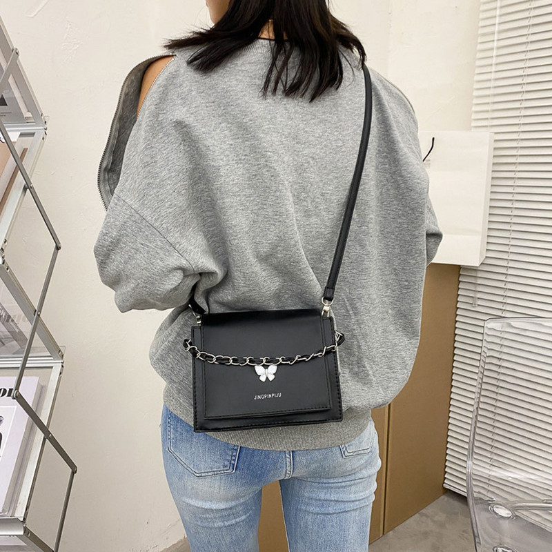 Genți de umăr de lux pentru femei, geantă fluture cu lanț, genți de mână retro pătrate pentru femei, poșete mici de seară