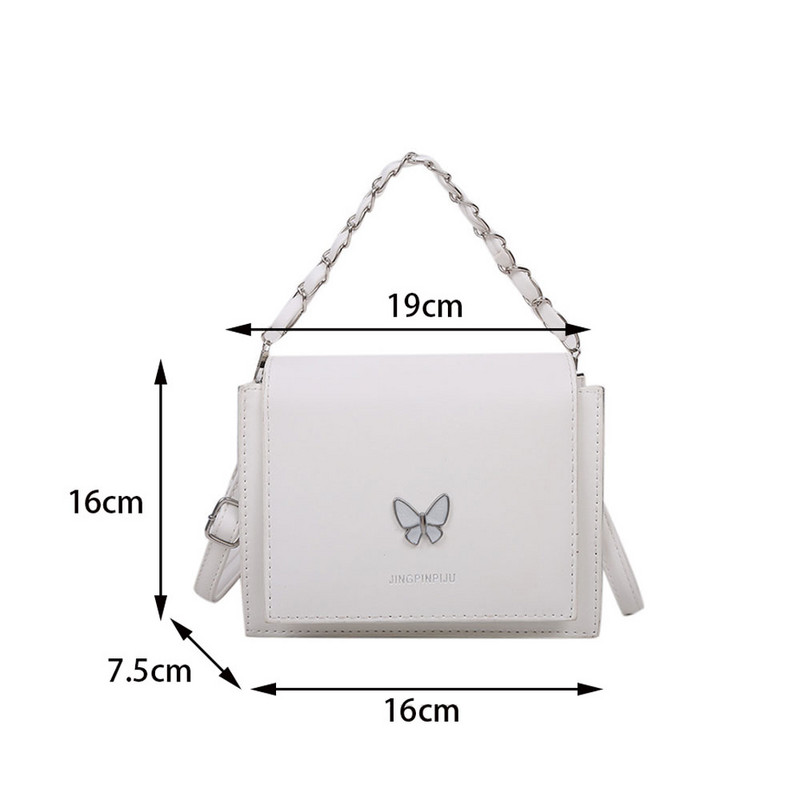Genți de umăr de lux pentru femei, geantă fluture cu lanț, genți de mână retro pătrate pentru femei, poșete mici de seară