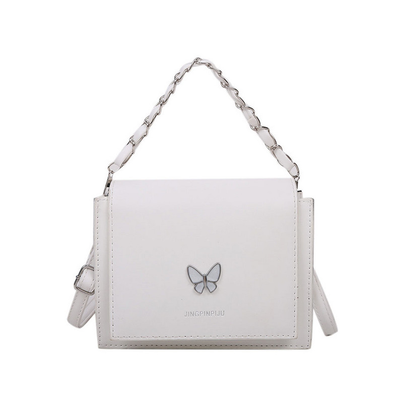 Genți de umăr de lux pentru femei, geantă fluture cu lanț, genți de mână retro pătrate pentru femei, poșete mici de seară