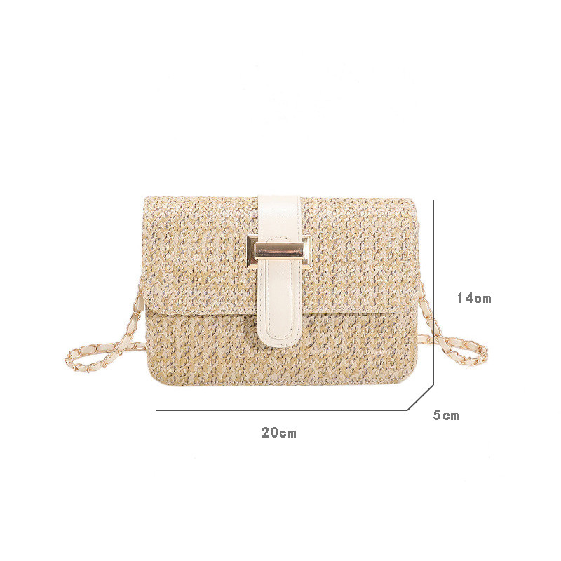 Geantă de umăr din paie țesute la modă Genți de messenger pentru femei, genți pentru plajă de vară 2022, genți de călătorie pentru cumpărături