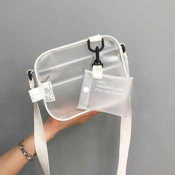 Ежедневна PVC прозрачна чанта Дамски чанти през рамо Jelly Малки чанти за телефон Чанта през рамо Дамска чанта Поставка за карти Прозрачна дамска чанта