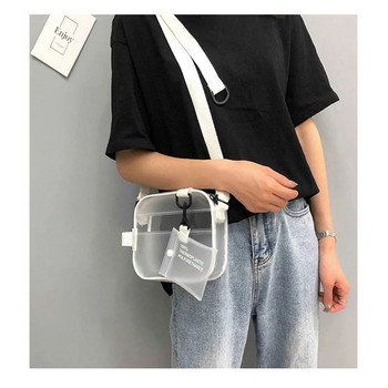 Ежедневна PVC прозрачна чанта Дамски чанти през рамо Jelly Малки чанти за телефон Чанта през рамо Дамска чанта Поставка за карти Прозрачна дамска чанта