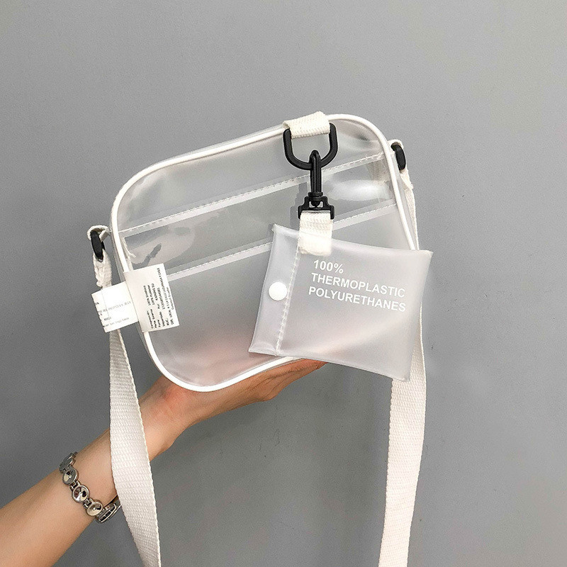 Casual PVC läbipaistev kott Naiste Crossbody kotid Jelly Väike telefonikotid Õlakott Käekott Kaardihoidja Läbipaistev naiste rahakott