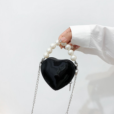 Mini geantă crossbody pentru femei 2022, tendință de vară, design de nișă, geantă de umăr cu lanț de perle, geantă de fată cu texturi și personalitate