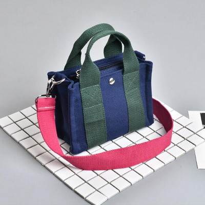 Χρωματική αντίθεση καμβάς μικρή τετράγωνη τσάντα ώμου messenger τσάντα μέσης πολυλειτουργική τσάντα τσάντα παλίρροιας