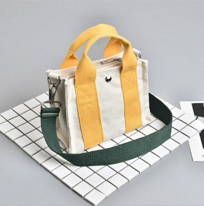 Χρωματική αντίθεση καμβάς μικρή τετράγωνη τσάντα ώμου messenger τσάντα μέσης πολυλειτουργική τσάντα τσάντα παλίρροιας