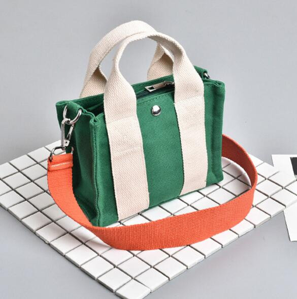 Χρωματική αντίθεση καμβάς μικρή τετράγωνη τσάντα ώμου messenger τσάντα μέσης πολυλειτουργική τσάντα τσάντα παλίρροιας