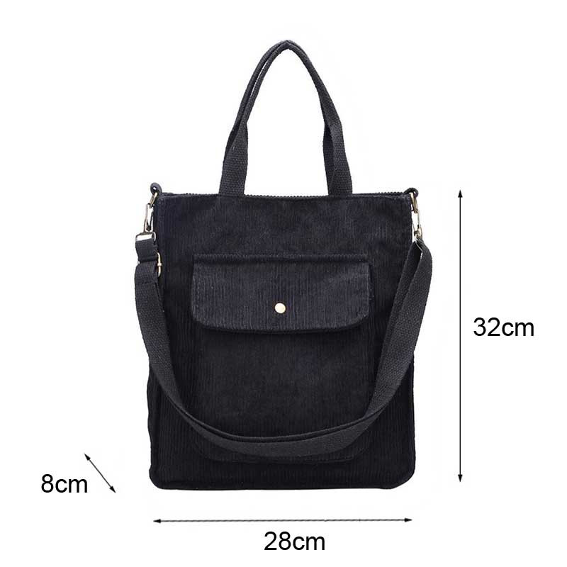 Hylhexyr, geantă casual, din velur, de culoare solidă, retro, geantă de mână pentru femei, geantă de umăr pentru student, cu buzunar exterior