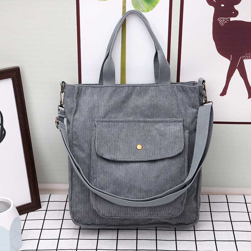 Hylhexyr, geantă casual, din velur, de culoare solidă, retro, geantă de mână pentru femei, geantă de umăr pentru student, cu buzunar exterior