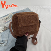 Yogodlns Winter Paluskott Naistele armas väike õlakott klapp kaenlaalune käekott Villane kohev karusnahast põikkott Luksuslik sidur