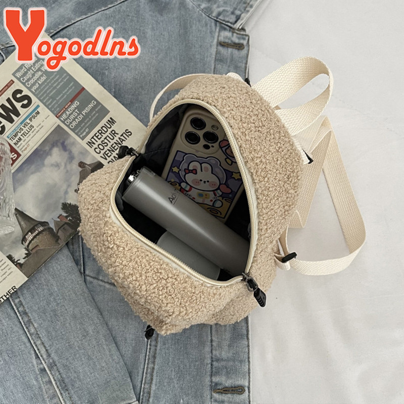 Yogodlns Winter Paluskott Naistele armas väike õlakott klapp kaenlaalune käekott Villane kohev karusnahast põikkott Luksuslik sidur