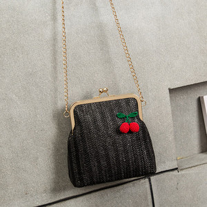 YBYT divatos szalmából készült crossbody táskák nőknek 2019 egyszerű alkalmi lánc női válltáska kézitáska tömör szövésű női kagylótáskák