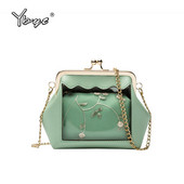 YBYT új divatos átlátszó női táska 2019 kis kompozit táska hotsale lánc válltáska pénztárca női futártáska