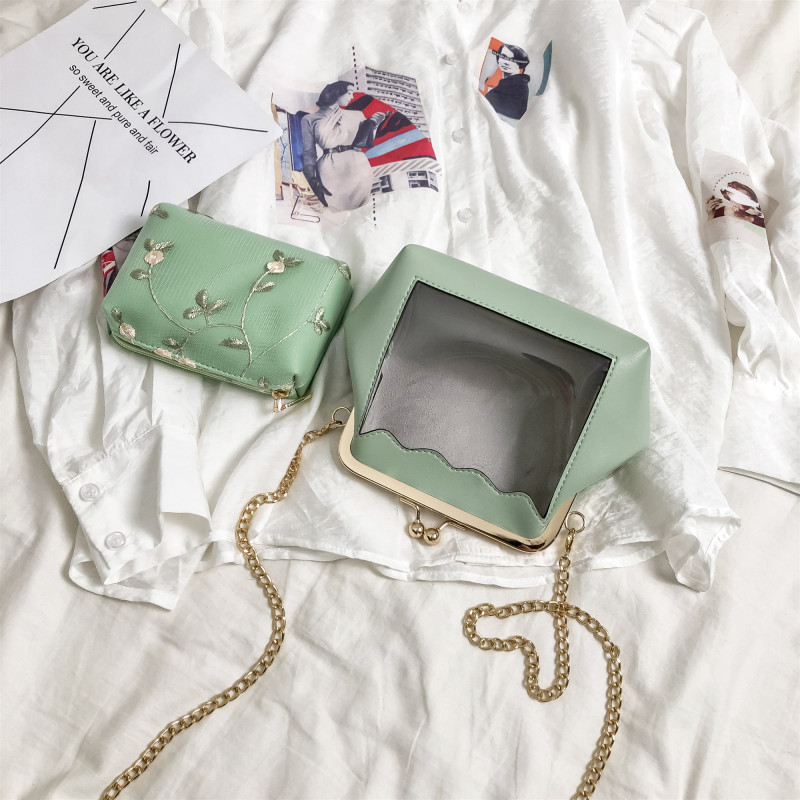 YBYT új divatos átlátszó női táska 2019 kis kompozit táska hotsale lánc válltáska pénztárca női futártáska