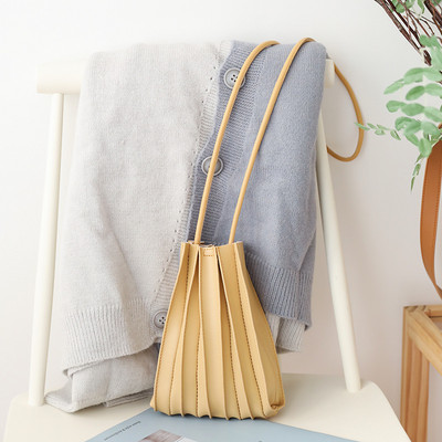 Γυναικεία τσάντα χιαστί ώμου από πτυχωτό δέρμα Μικρή μόδα τσάντα συμπλέκτη τηλεφώνου Hasp Γυναικεία μίνι τσάντα Messenger Τσάντες σχεδιαστών