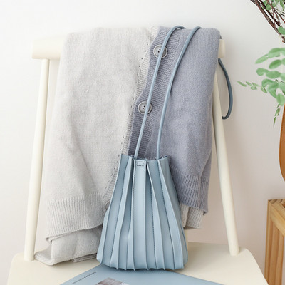 Γυναικεία τσάντα χιαστί ώμου από πτυχωτό δέρμα Μικρή μόδα τσάντα συμπλέκτη τηλεφώνου Hasp Γυναικεία μίνι τσάντα Messenger Τσάντες σχεδιαστών