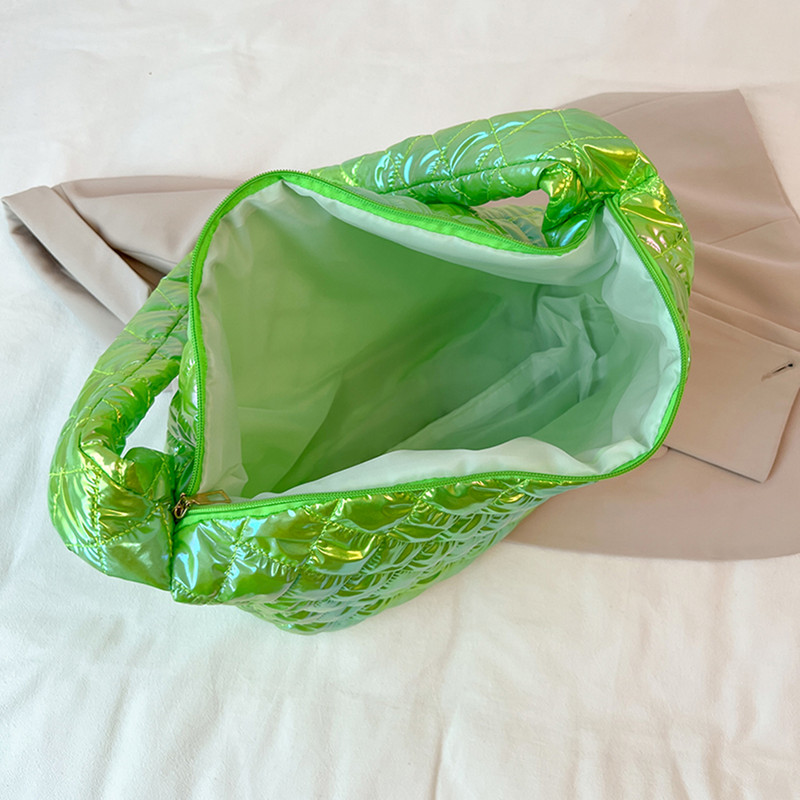 Toamnă Iarnă Genți de mână pentru doamne, de mare capacitate, căptușite din bumbac, cu mâner superior, model cu romb pentru călătorii, muncă pentru viața de zi cu zi