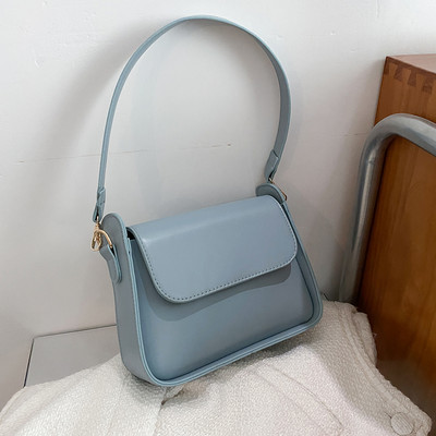 Genți de umăr de modă pentru femei, din piele PU, de culoare solidă, cu clapetă pătrată mică, genți de mână, ocazional, geantă de umăr cu mâner superior