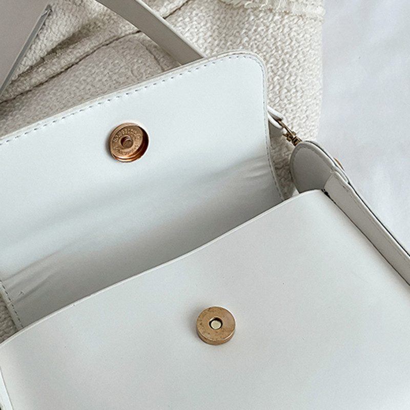 Genți de umăr de modă pentru femei, din piele PU, de culoare solidă, cu clapetă pătrată mică, genți de mână, ocazional, geantă de umăr cu mâner superior