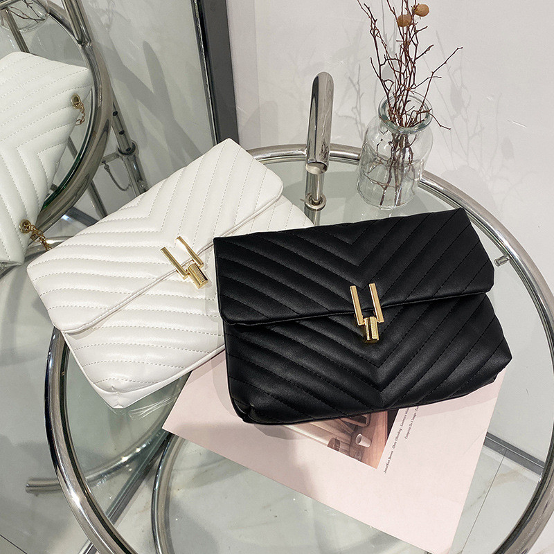 Geantă de umăr pentru femei la modă, geantă de cumpărături din piele PU, cu lanț asortabil, 2023, genți de mână cu broderie cu cataramă