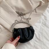 Mini geantă de umăr de modă pentru femei 2022 Genți de mână de lux de designer din piele Pu pentru femei, genți de mână solide de marcă celebră pentru femei