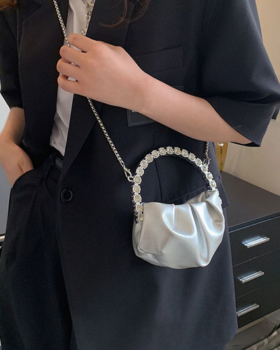 Mini geantă de umăr de modă pentru femei 2022 Genți de mână de lux de designer din piele Pu pentru femei, genți de mână solide de marcă celebră pentru femei