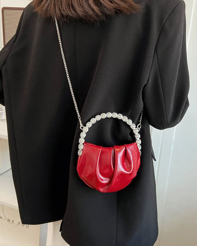 Mini geantă de umăr de modă pentru femei 2022 Genți de mână de lux de designer din piele Pu pentru femei, genți de mână solide de marcă celebră pentru femei