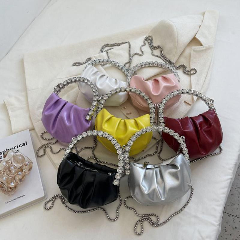 Mini geantă de umăr de modă pentru femei 2022 Genți de mână de lux de designer din piele Pu pentru femei, genți de mână solide de marcă celebră pentru femei