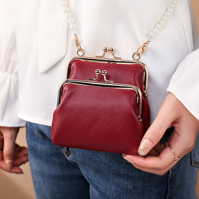 Mood kahekihilised klambrid Deisgneri rahakott Crossbody kott naistele pärlikett Rahakott Pu Nahast rahakott Õlakotid Käekott naistele