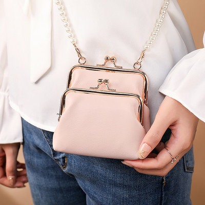Mood kahekihilised klambrid Deisgneri rahakott Crossbody kott naistele pärlikett Rahakott Pu Nahast rahakott Õlakotid Käekott naistele