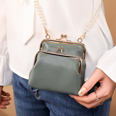 Mood kahekihilised klambrid Deisgneri rahakott Crossbody kott naistele pärlikett Rahakott Pu Nahast rahakott Õlakotid Käekott naistele