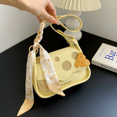 Moodne peen ostukott Korea stiilis siidist sall, isikupärastatud PU-nahast trendikas naistekott vabaaja naiste kandikud õlg