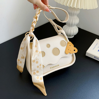 Moodne peen ostukott Korea stiilis siidist sall, isikupärastatud PU-nahast trendikas naistekott vabaaja naiste kandikud õlg