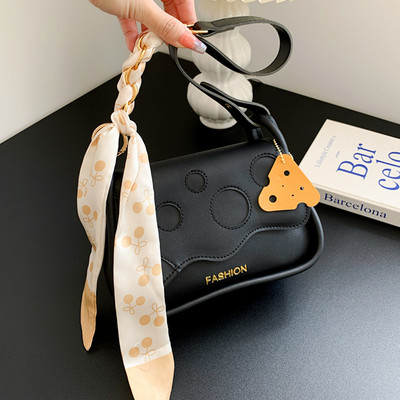 Moodne peen ostukott Korea stiilis siidist sall, isikupärastatud PU-nahast trendikas naistekott vabaaja naiste kandikud õlg