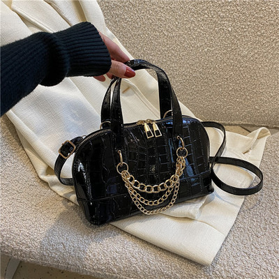 Дамска чанта за едно рамо с текстурен камък за жени Ретро универсални вериги Ракови чанти Нова ежедневна чанта през рамо