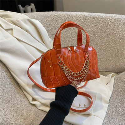 Дамска чанта за едно рамо с текстурен камък за жени Ретро универсални вериги Ракови чанти Нова ежедневна чанта през рамо